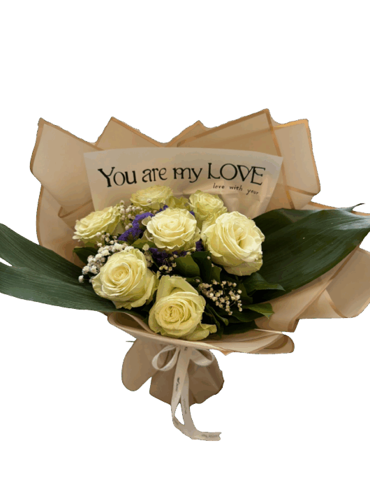 Cremeweißer Rosenstrauß „Pure Love“