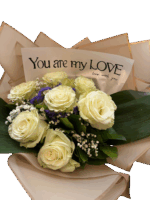 Cremeweißer Rosenstrauß „Pure Love“