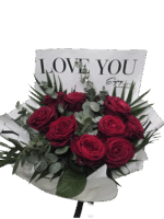 Roter Rosenstrauß „Love You“