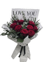 Roter Rosenstrauß „Love You“
