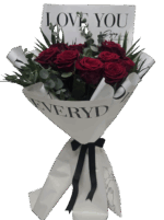 Roter Rosenstrauß „Love You“