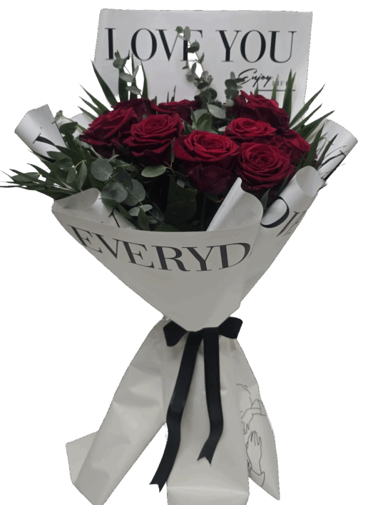 Roter Rosenstrauß „Love You“